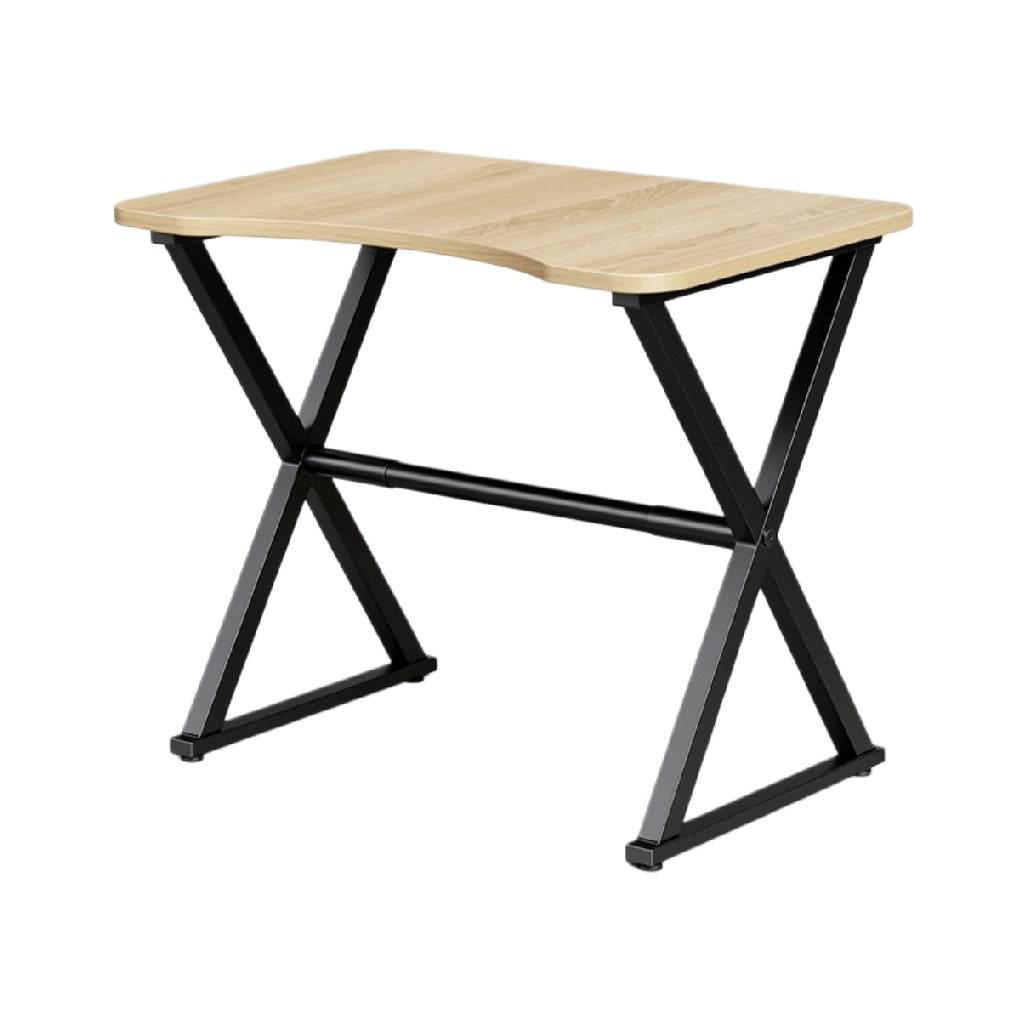 **Bureau Moderne en Bois avec Structure Métallique X**